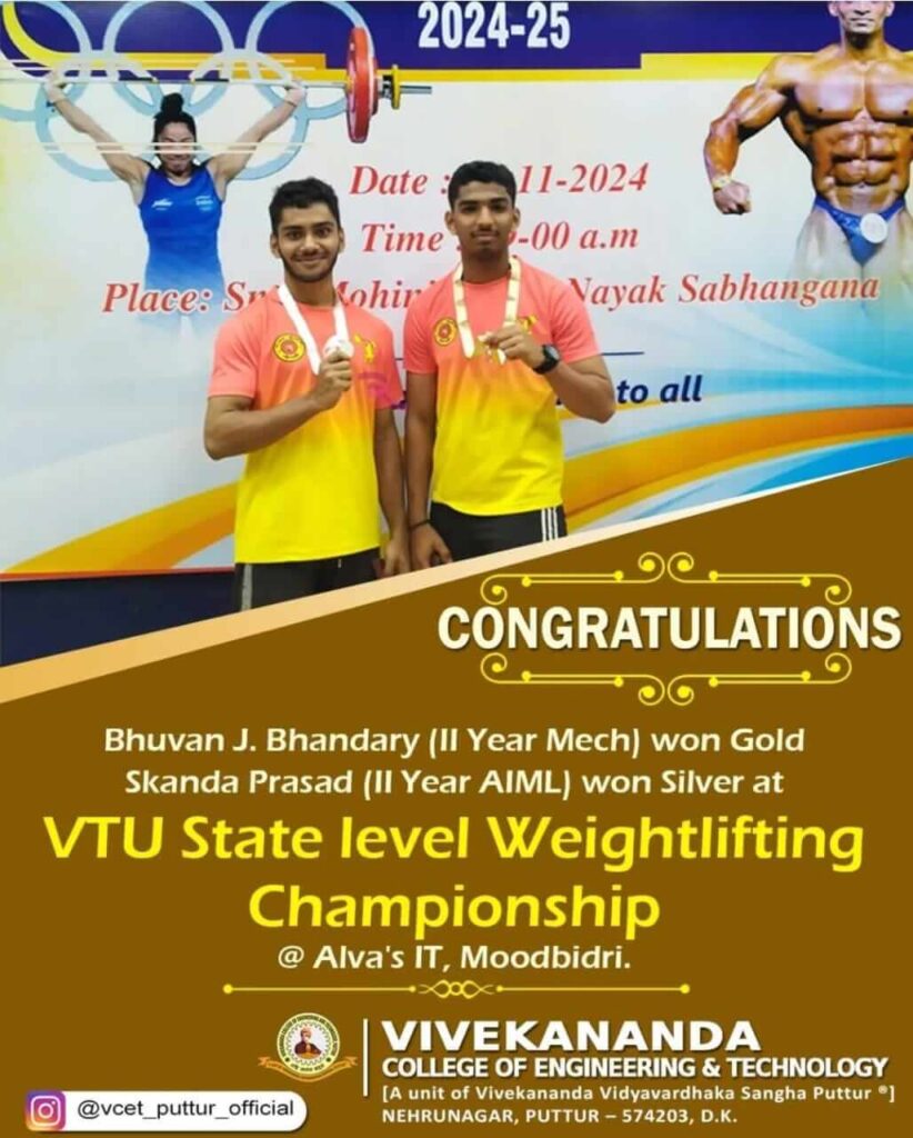 VTU State-level Weightlifting Championship 2024-25